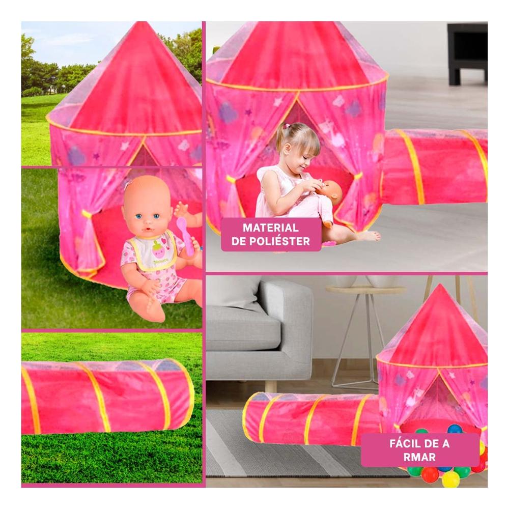 Refugio Infantil de Tela Rosado para Juegos en la Sala Y+Ligas Regalo