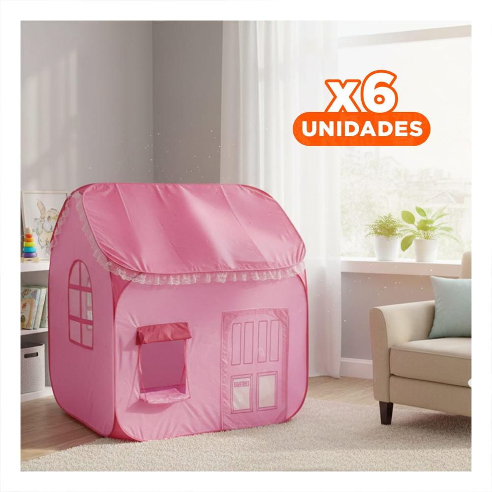 Pack6 Tienda de Facil Ensamblado Rosado 104 x 92 x 92 para Disfrutar