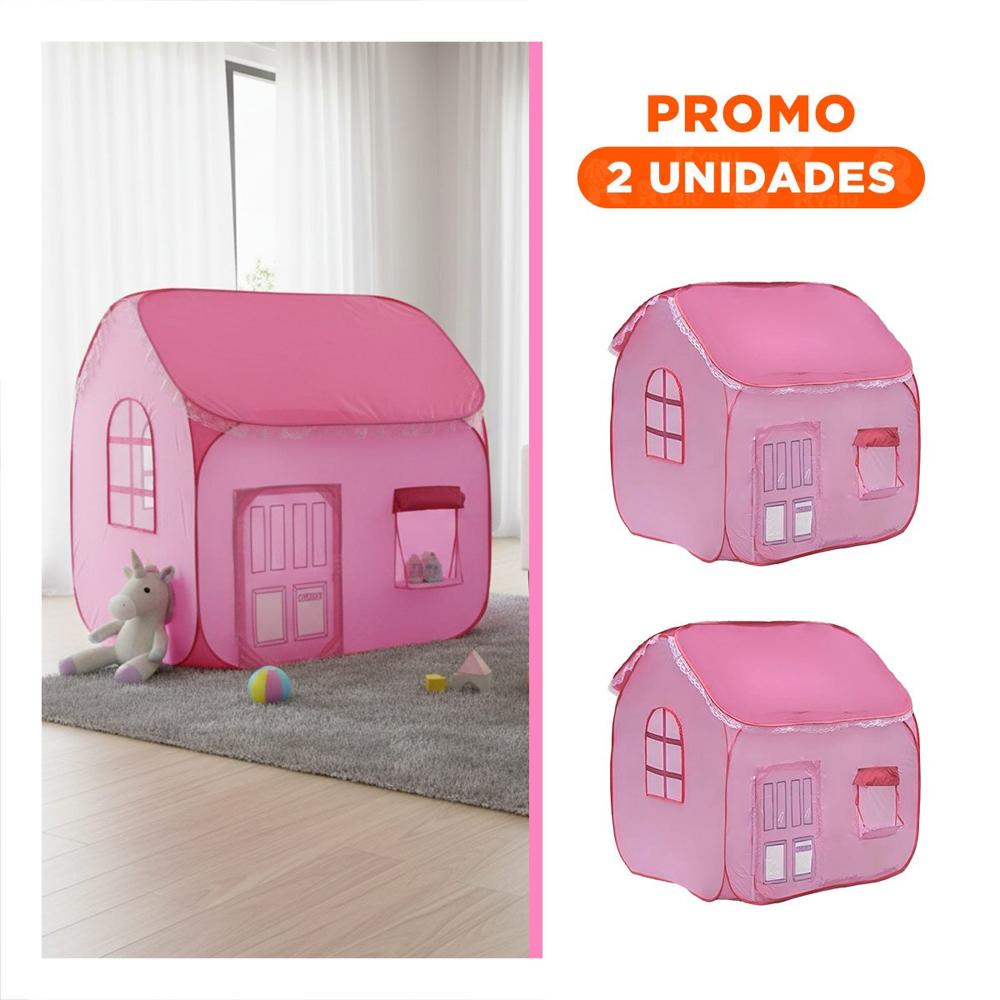 Pack2 Vivienda de Diseño Rosado 104 x 92 x 92 para el Cuarto de Juegos Y+Papel Regalo