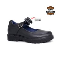 Zapatos Escolares Cuero Mujer LAZO-MV26Q1J NEGRO