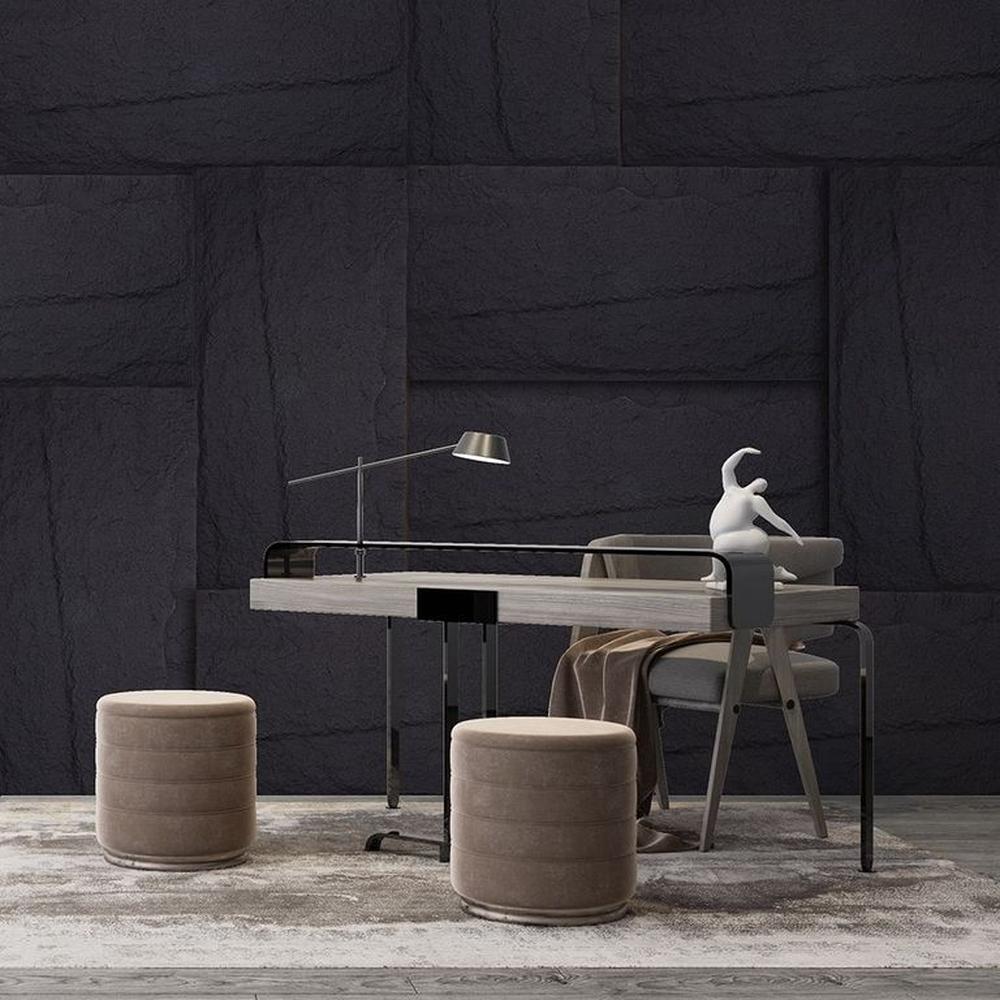 Panel De Piedra Cincelada Negro 600x1200x50mm por Caja de 5 Unidades