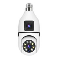 Foco Cámara WiFi Full HD Doble Lente con Visión Nocturna y Audio