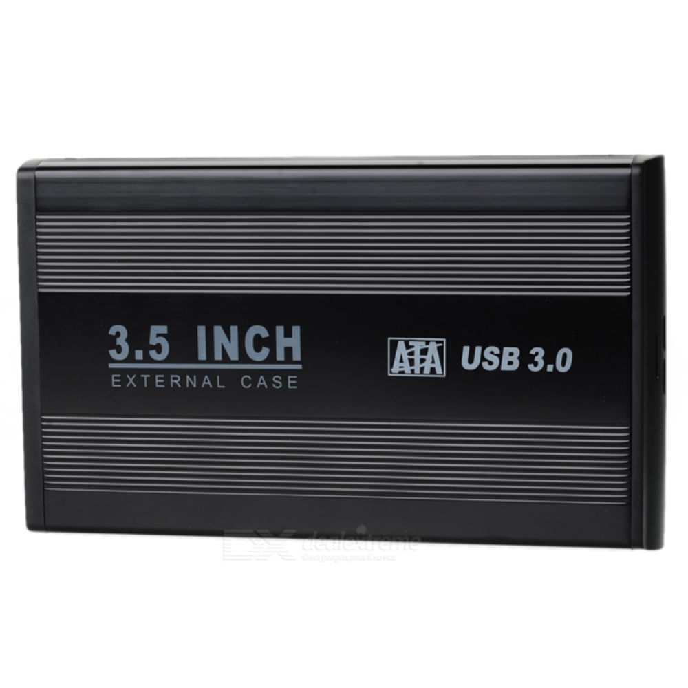 Case Disco Duro Externo Sata 3.5 USB 3.0 PC HDD Negro