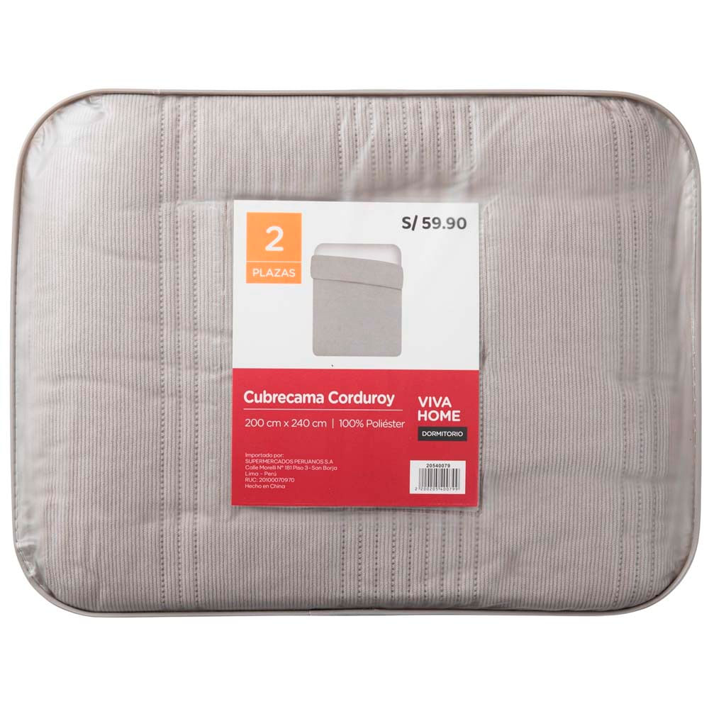 Cubrecama 2 Plazas Corduroy VIVA HOME (Modelos Aleatorios)