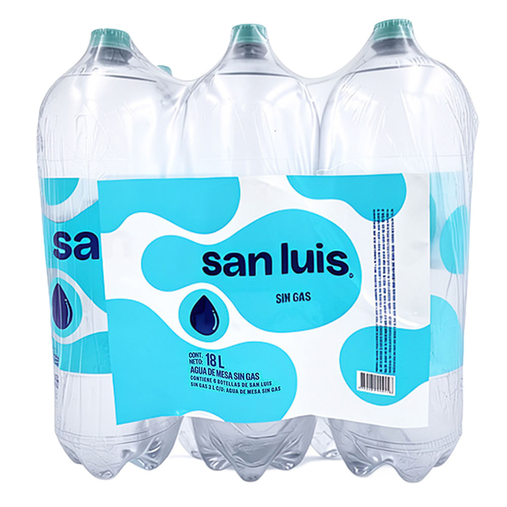 Agua sin Gas SAN LUIS Botella 3L Paquete 6un
