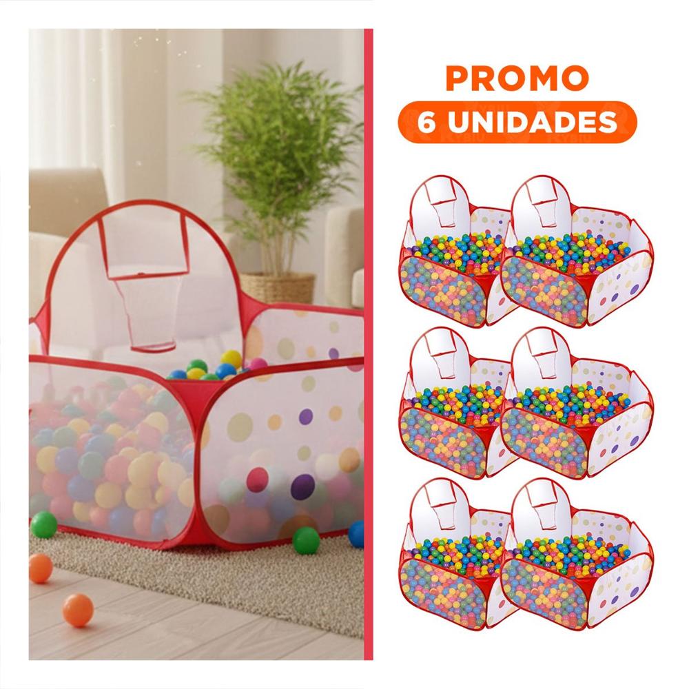 Pack6 Parque de Pelotas para Casa y Hogar con Diseno Festivo y Juego en Casa