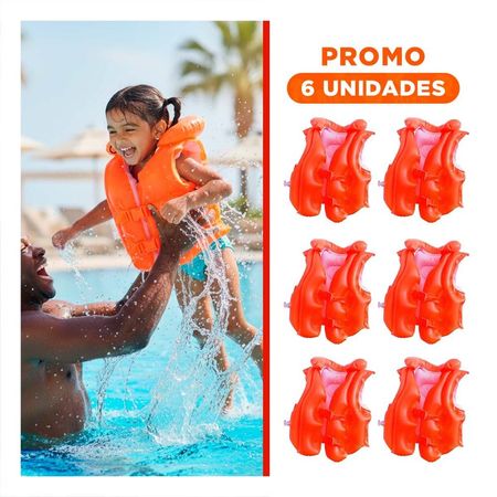 Pack6 Inflable de Agua 58671np 50x47 CM Chaleco para Juegos Acuáticos