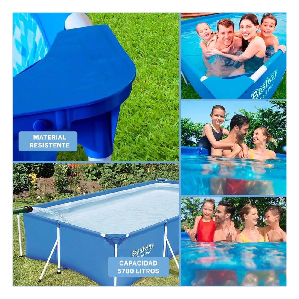 Piscina Rectangular Moderna 400x211x81cm para Hogar y Exterior Y+Post ...