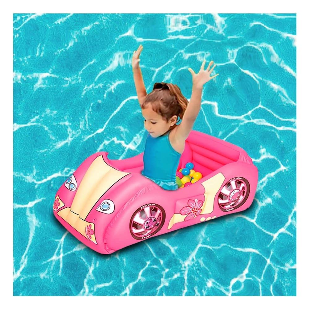 Piscina 119x79x51 cm de Bolas Hinchable Infantil Coche de Carrera para Interior