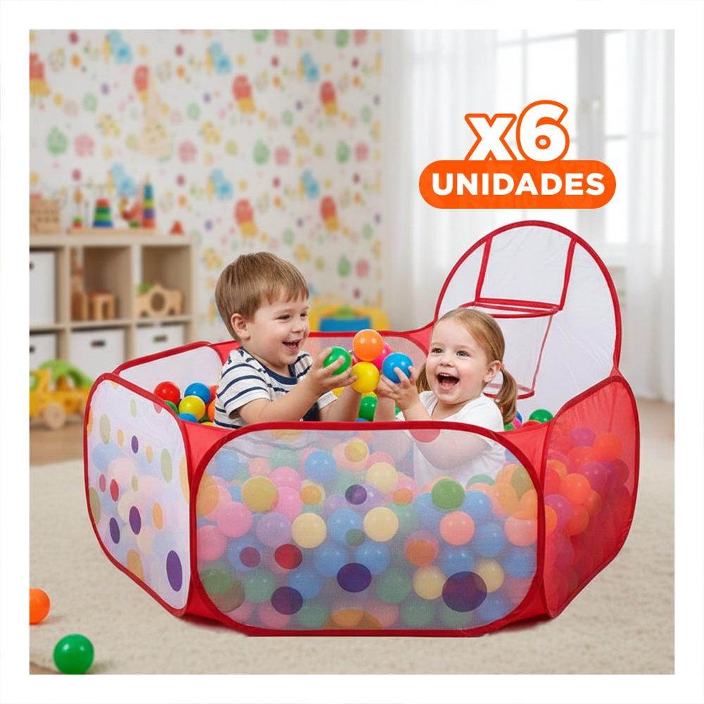 Pack6 Espacio Ludico de Pelotas para Casa y Hogar con Diseno Festivo Y+Regalo Sticker