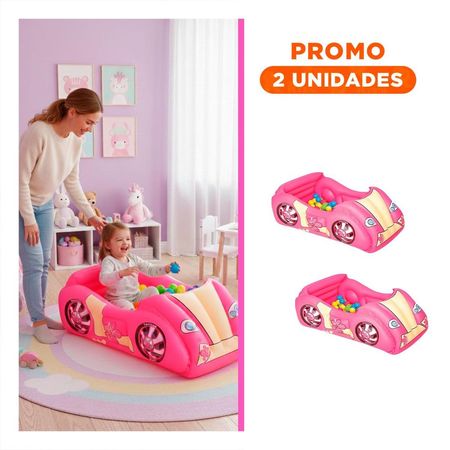 Pack2 Zona Infantil de Bolas 119x79x51 cm Hinchable Coche de Carrera para Juego
