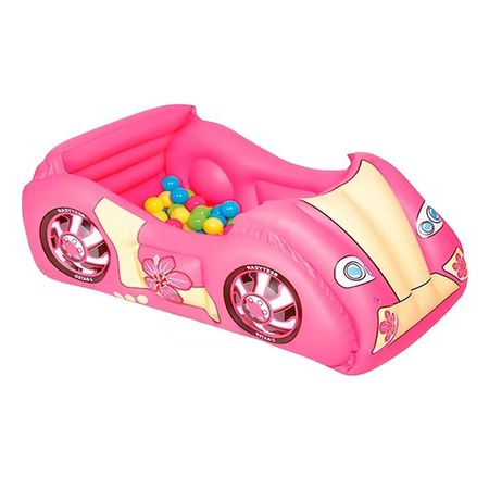 Piscina 119x79x51 cm de Bolas Hinchable Infantil Coche de Carrera para Hogar Y+Papel Regalo