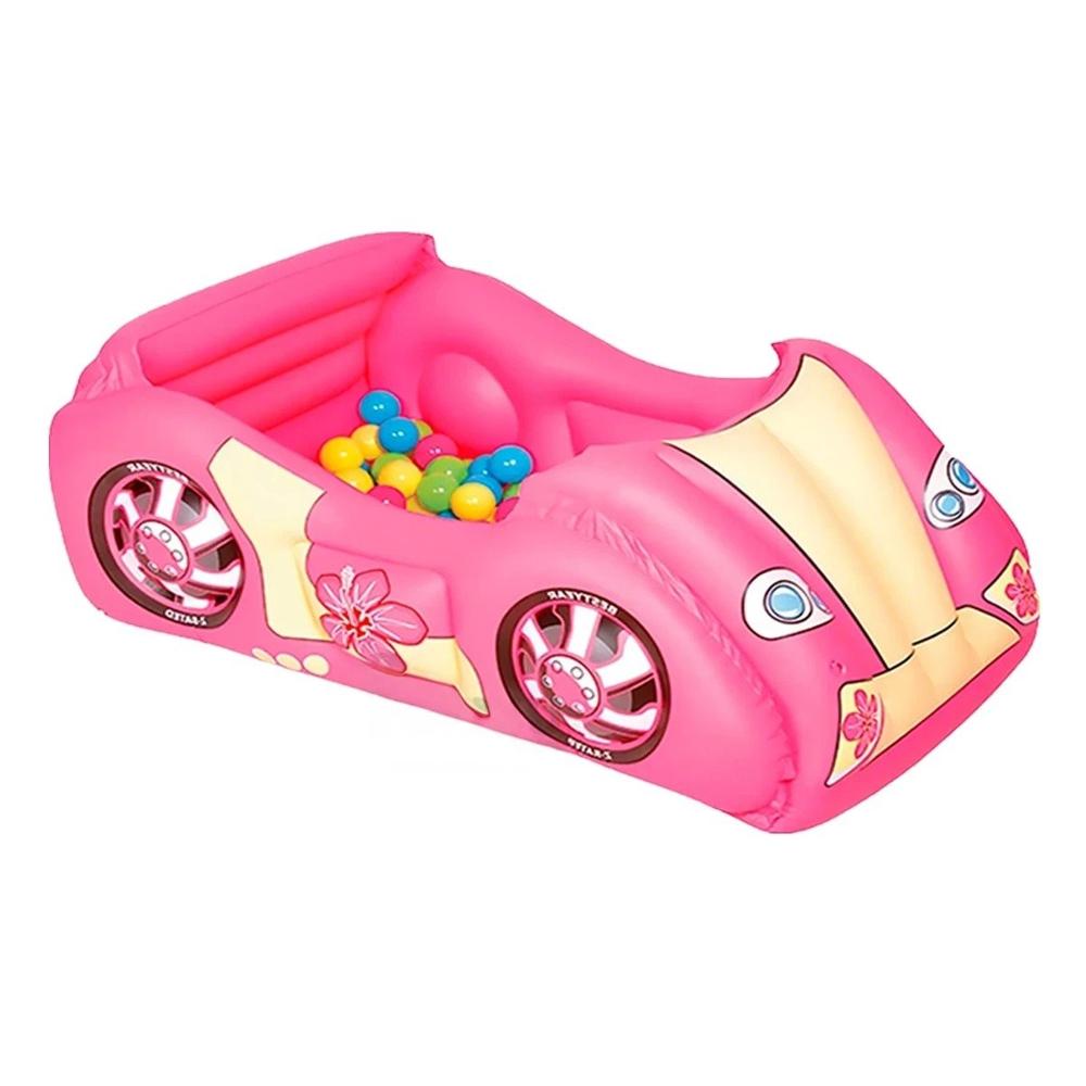 Piscina 119x79x51 cm de Bolas Hinchable Infantil Coche de Carrera para Hogar Y+Papel Regalo