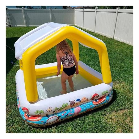 Alberca Inflable con Toldo Desmontable para Jardin Hogar y Diversion Familiar