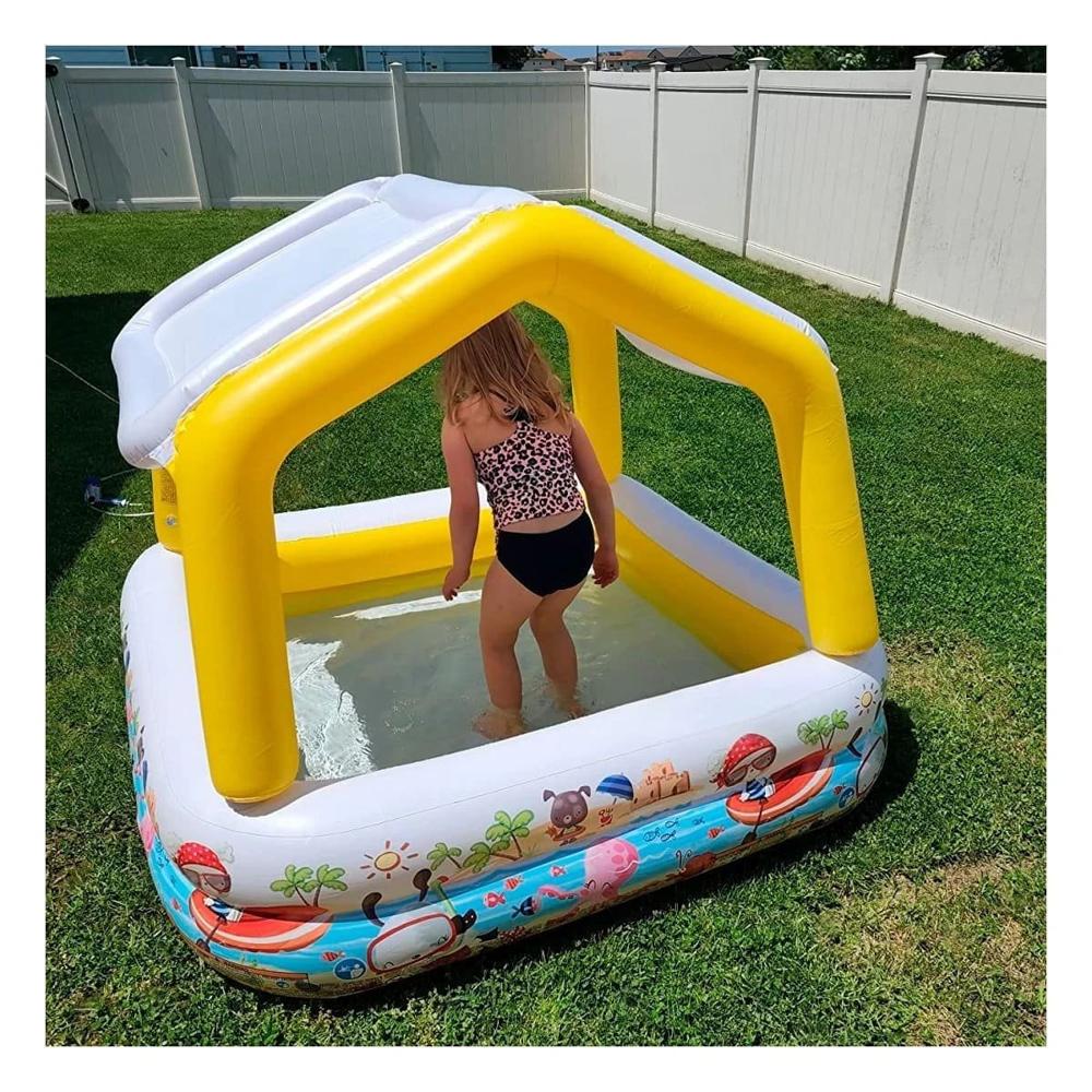 Alberca Inflable con Toldo Desmontable para Jardin Hogar y Diversion Familiar