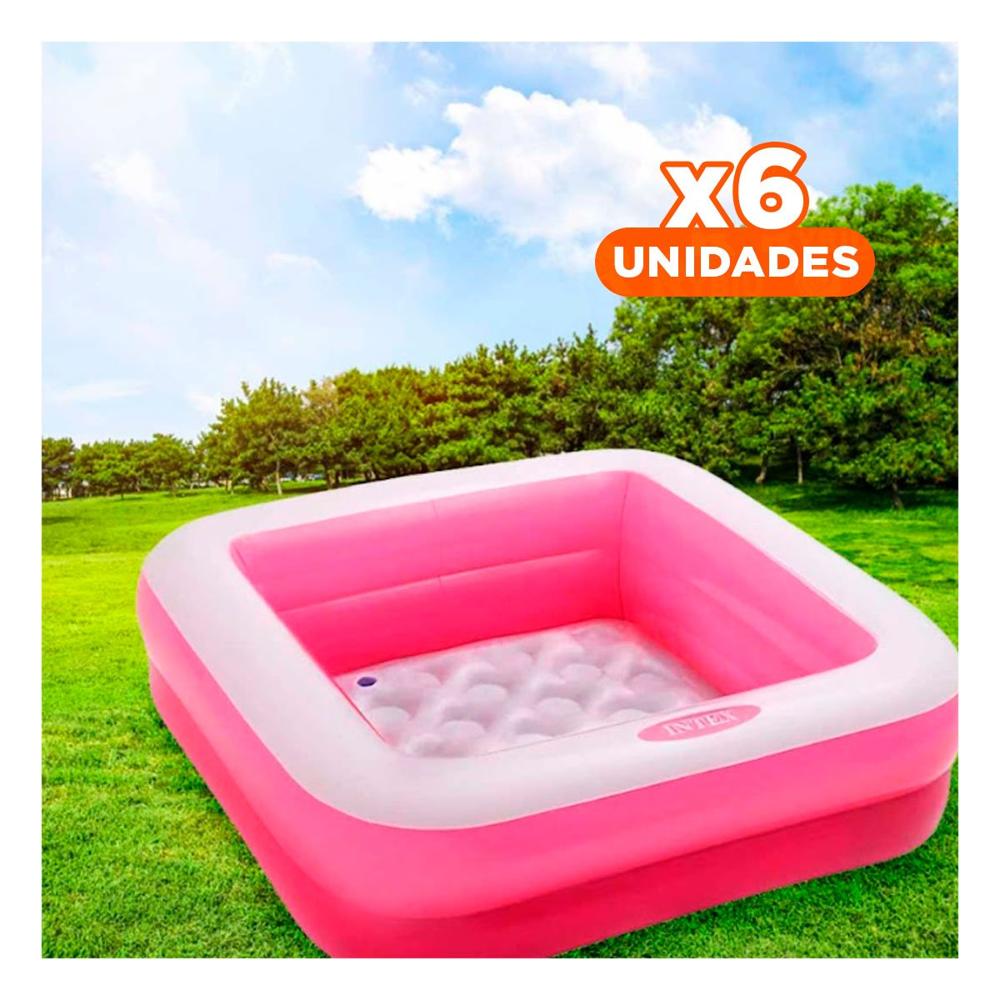 Pack6 Zona Infantil Acolchada 85x85x23cm Rosadodo para Diversion Acuatica Y+Regalo Sticker