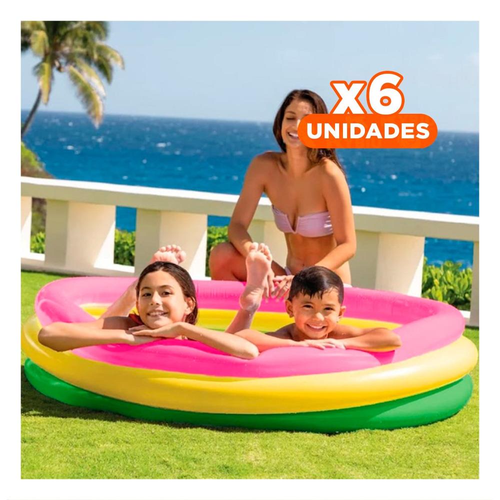 Pack6 Juego Infantil Arcoiris Inflable con 147 x 33 cm para Ninos Pequenos Y+Regalo Sticker