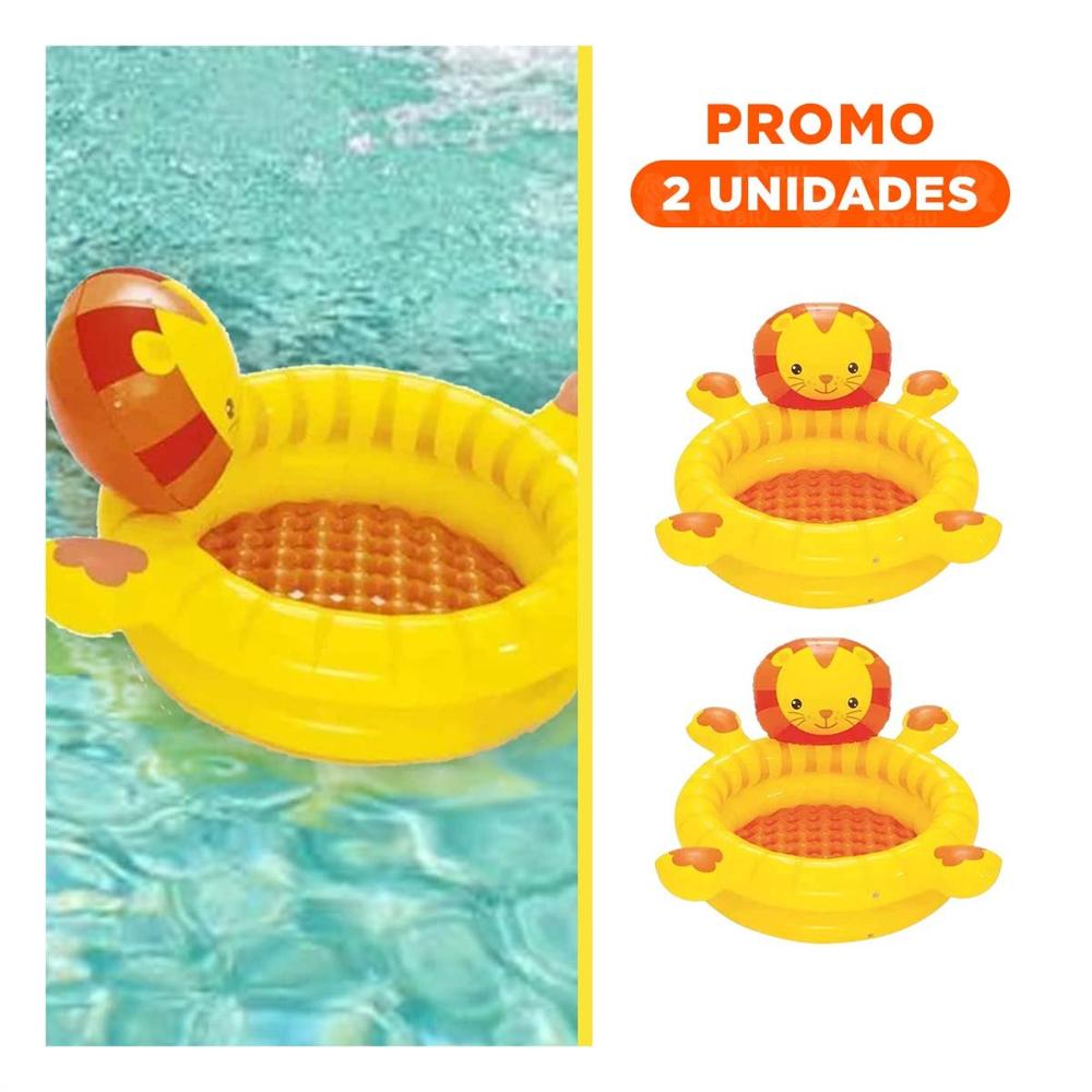 Pack2 Alberca Leon 111x98x61,5 CM Infantil para Juegos de Agua en Casa