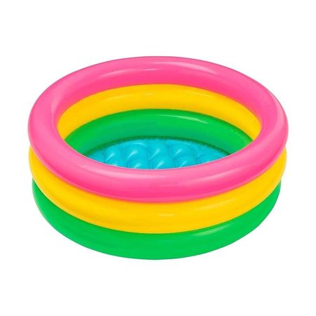 Alberca Arcoiris Inflable Infantil 86 x 25 cm para Juegos de Verano Y+Papel Regalo