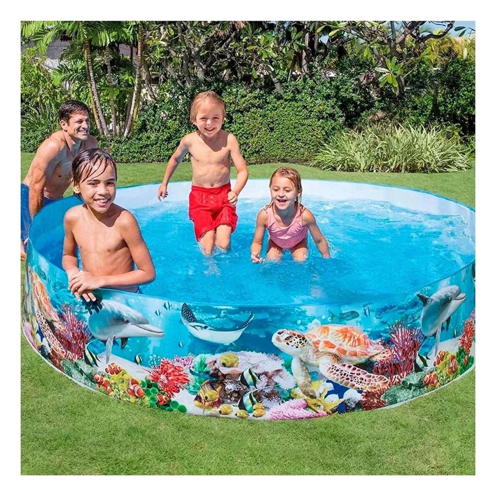 Piletin Inflable con Forma de Delfin para Jardin y Patio con Diseno Divertido Y+Ligas Regalo