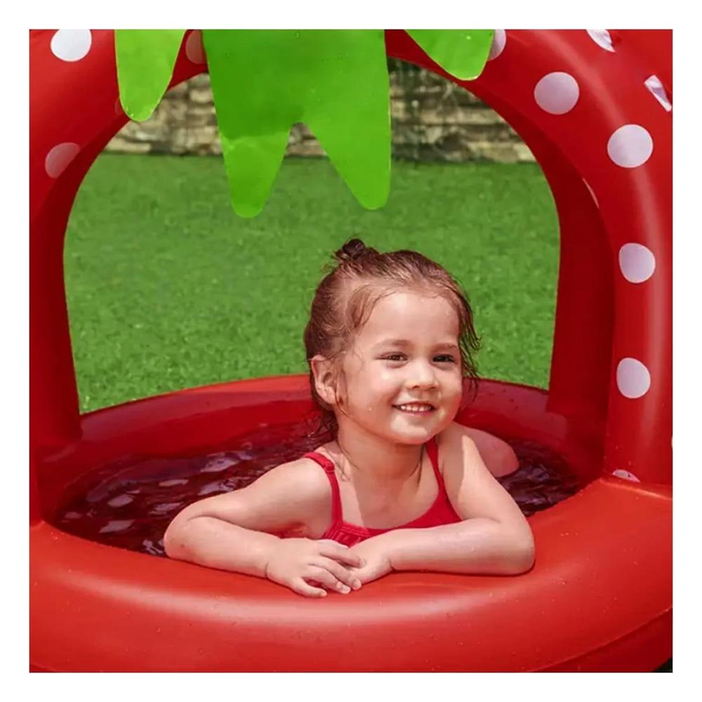 Piscina Inflable Fresita para Casa y Patio con Diseno Decorativo Verano Y+Ligas Regalo