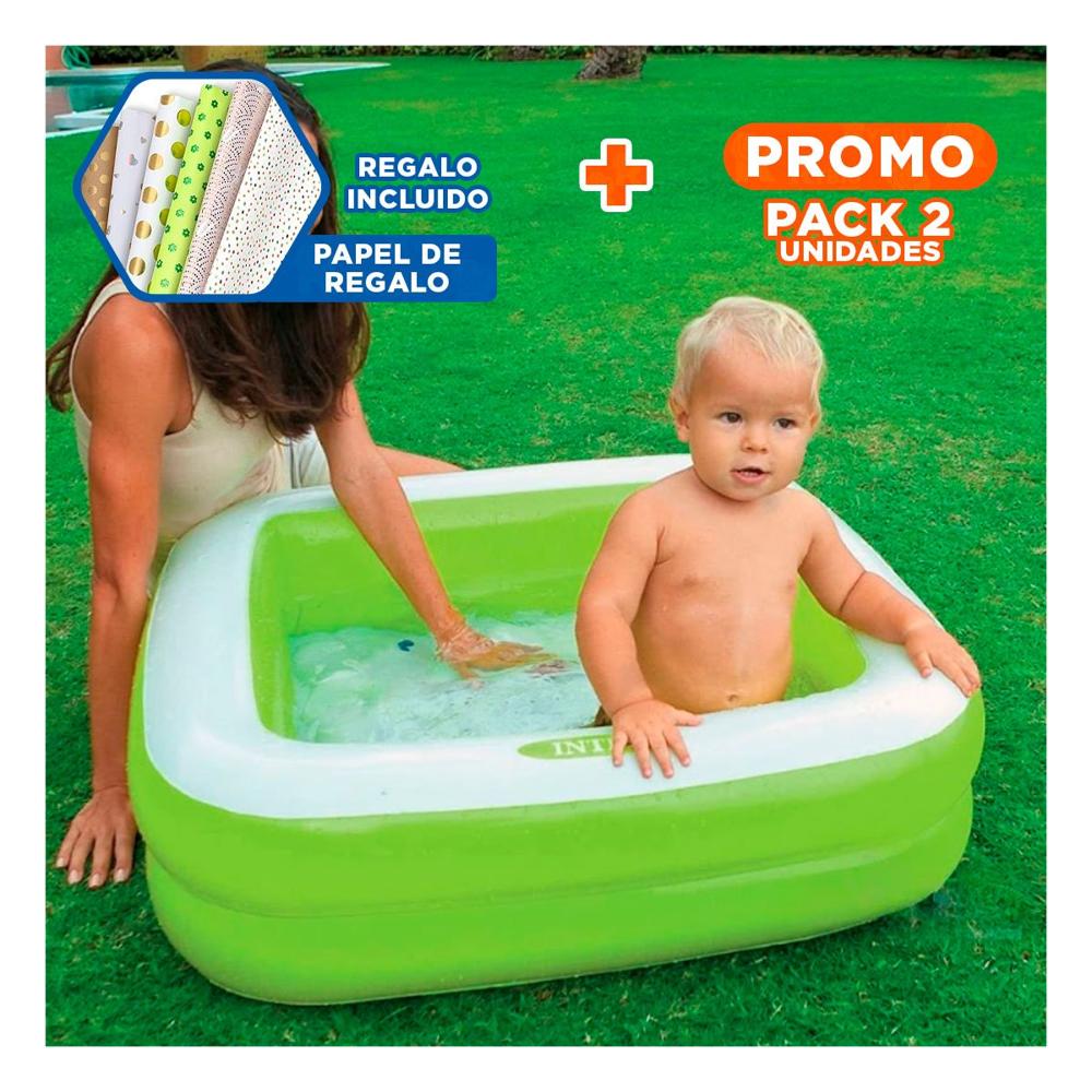 Pack2 Chapoteadero Compacto Acolchado 85x85x23cm Verde para Espacios Pequenos Y+Papel Regalo