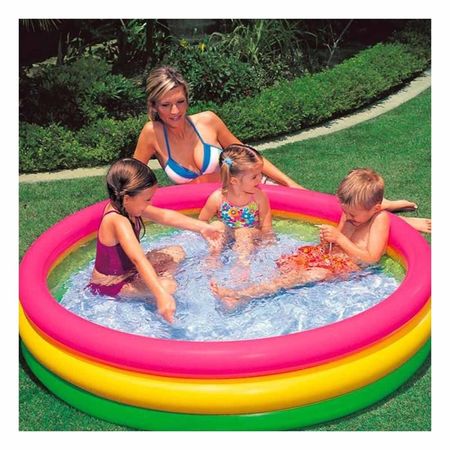 Area de Juegos Arcoiris Inflable Infantil 114 x 25 cm para Hogar Y+Ligas Regalo