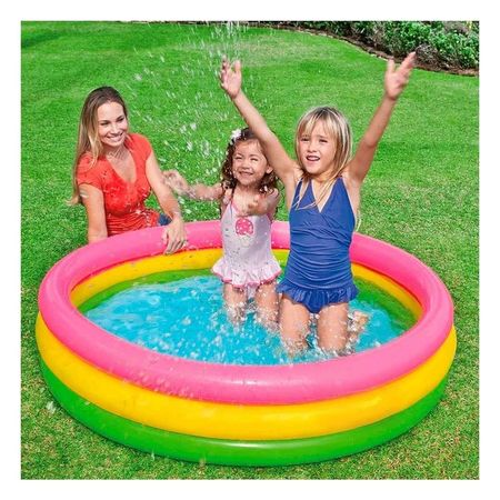Alberca Arcoiris Inflable Infantil 114 x 25 cm para Patio y Diversion