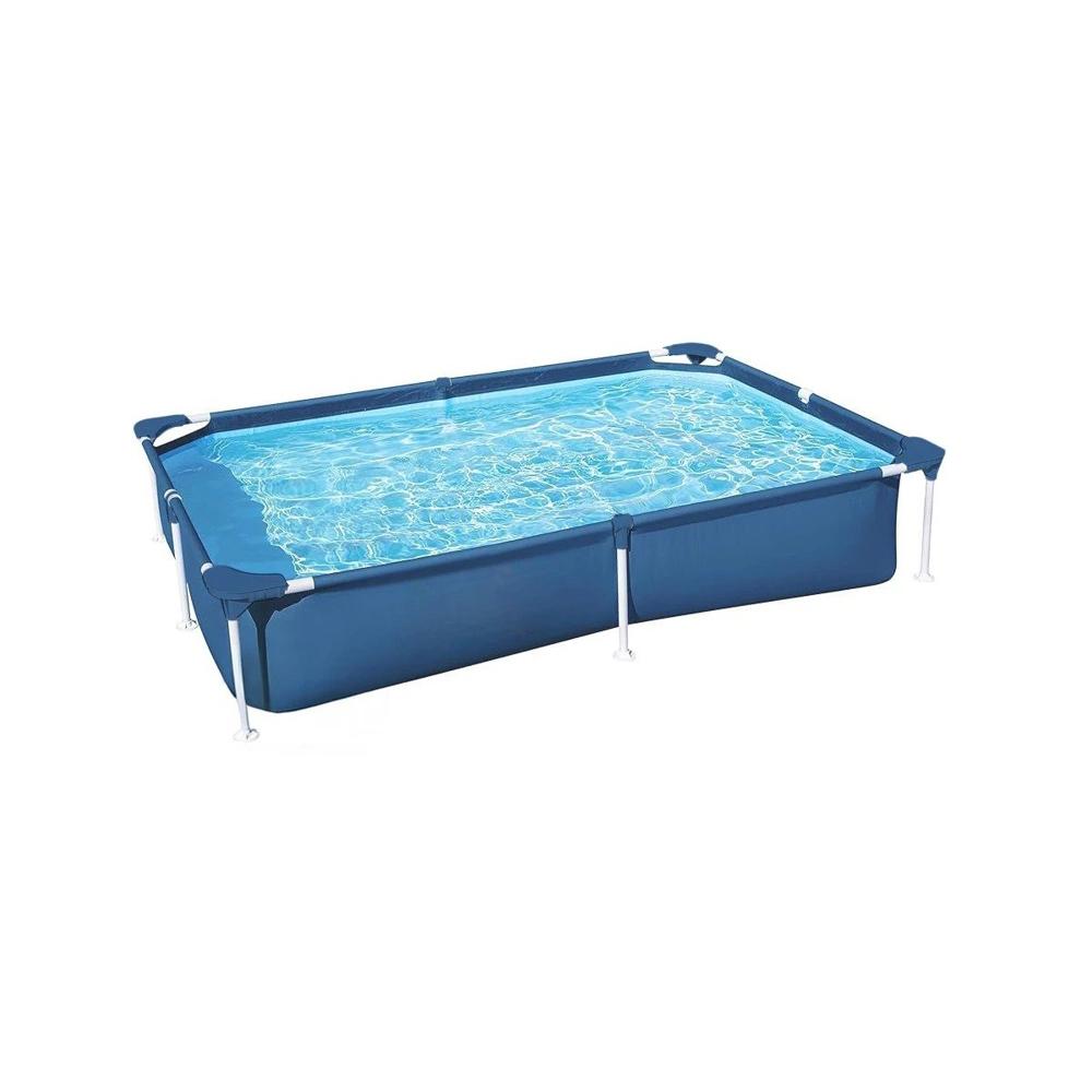 Piscina con Marco de Metal 221 x 150 x 43cm Resistente para Uso en Casa Y+Papel Regalo