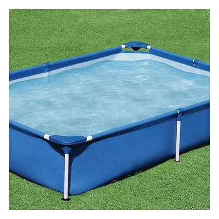 Piscina con Marco de Metal 221 x 150 x 43cm para Verano en Jardin Y+Ligas Regalo