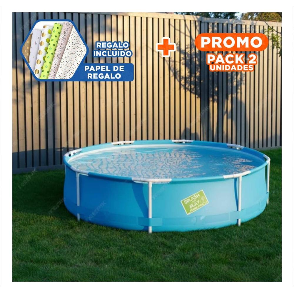 Pack2 Alberca Infantil 152x38 cm para Juegos de Agua en Patio con Uso Seguro Y+Papel Regalo