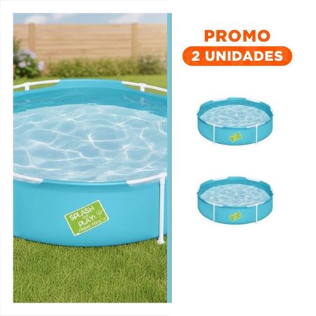 Pack2 Alberca Infantil 152x38 cm con Marco Solido para Diversion Acuatica en Casa