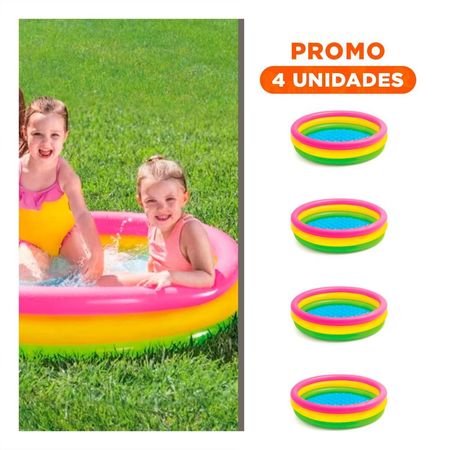 Pack4 Espacio Infantil Arcoiris Inflable con 147 x 33 cm para Juegos de Agua Y+Regalo Sticker