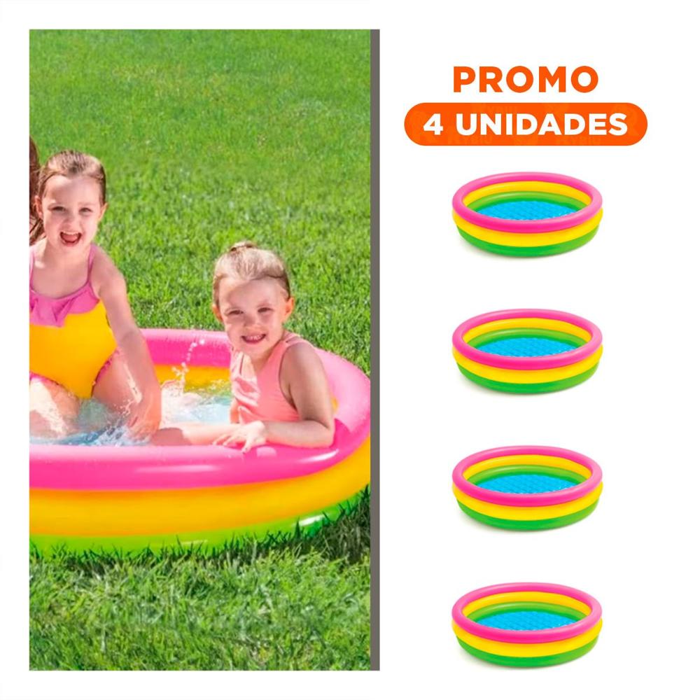 Pack4 Espacio Infantil Arcoiris Inflable con 147 x 33 cm para Juegos de Agua Y+Regalo Sticker