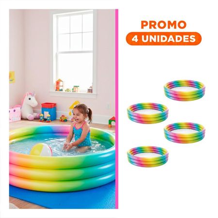 Pack4 Area Recreativa de Colores 147 x 33 cm Inflable para Diversion Y+Regalo Sticker