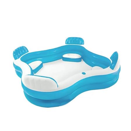 Piscina con Asientos 229 x 299 x 66 cm Comoda para Uso Exterior en Casa Y+Papel Regalo