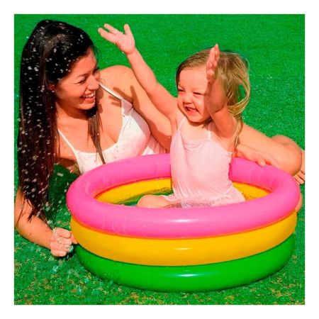 Alberca Arcoiris Inflable Infantil 86 x 25 cm para Patio y Diversion