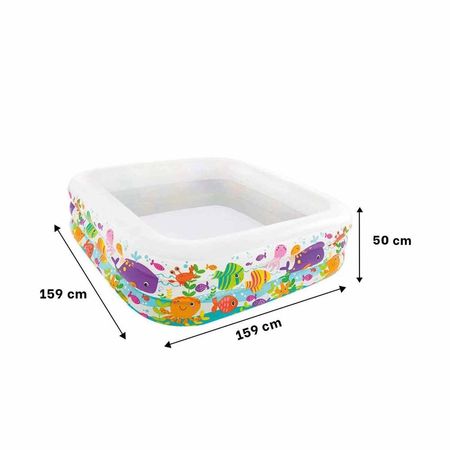 Centro Acuatico para Ninos 159 x 159 x 50 cm Uso Familiar en Exteriores Y+Ligas Regalo