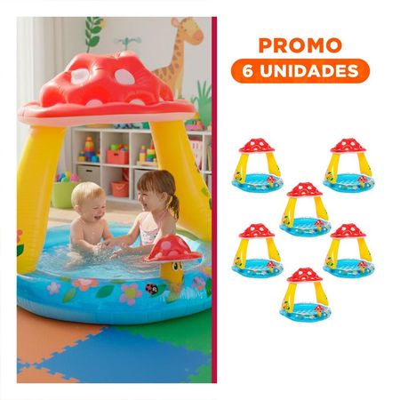 Pack6 Ambiente Honguito Inflable para Jardin Hogar y Momentos de Frescura Y+Regalo Sticker