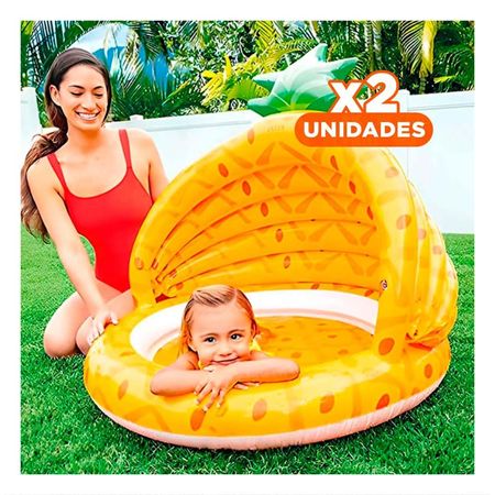Pack2 Alberca Bebe Pina 1,02 X 94 Cm Colorida para Uso Diario en Patio Y+Regalo Sticker