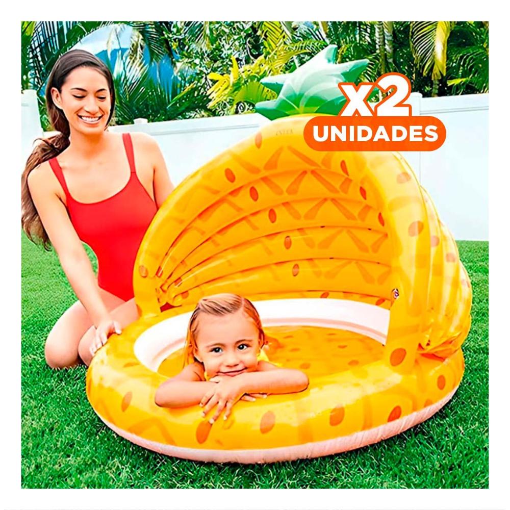 Pack2 Alberca Bebe Pina 1,02 X 94 Cm Colorida para Uso Diario en Patio Y+Regalo Sticker