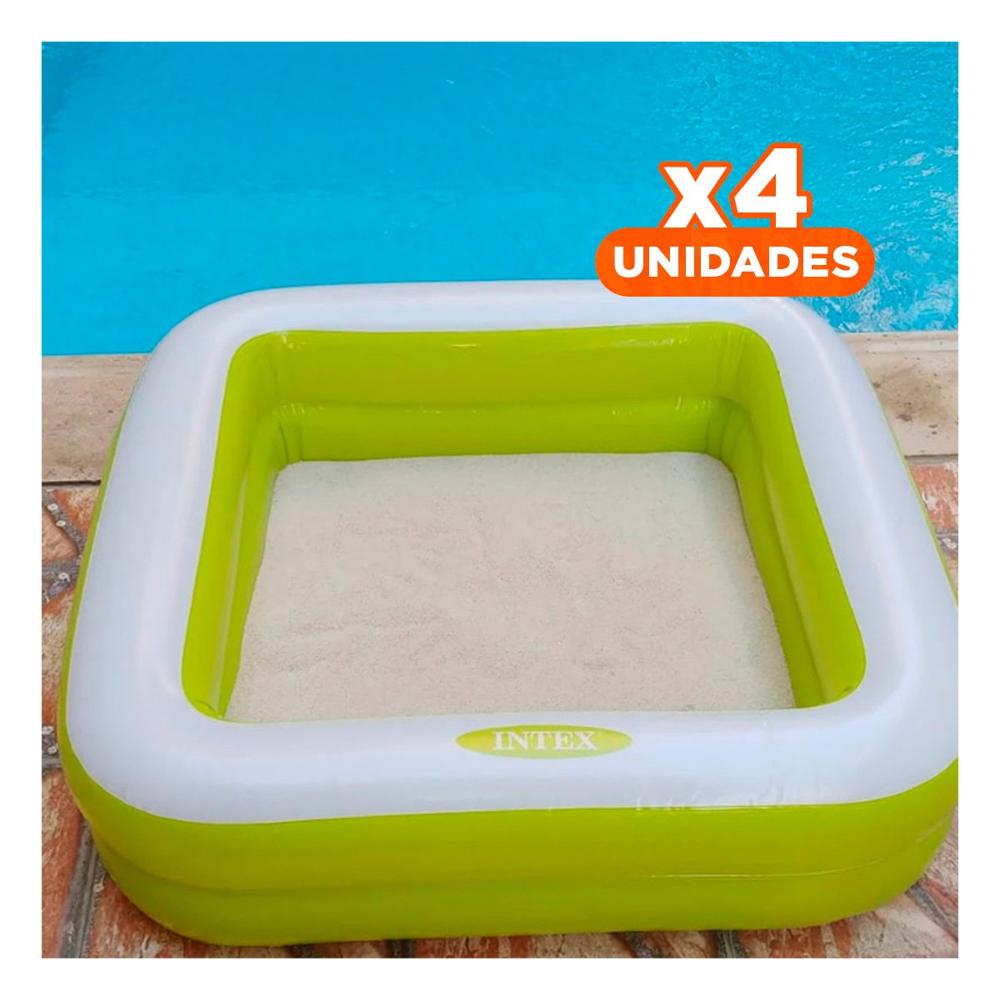 Pack4 Chapoteadero Infantil Acolchado 85x85x23cm Verde para Diversion