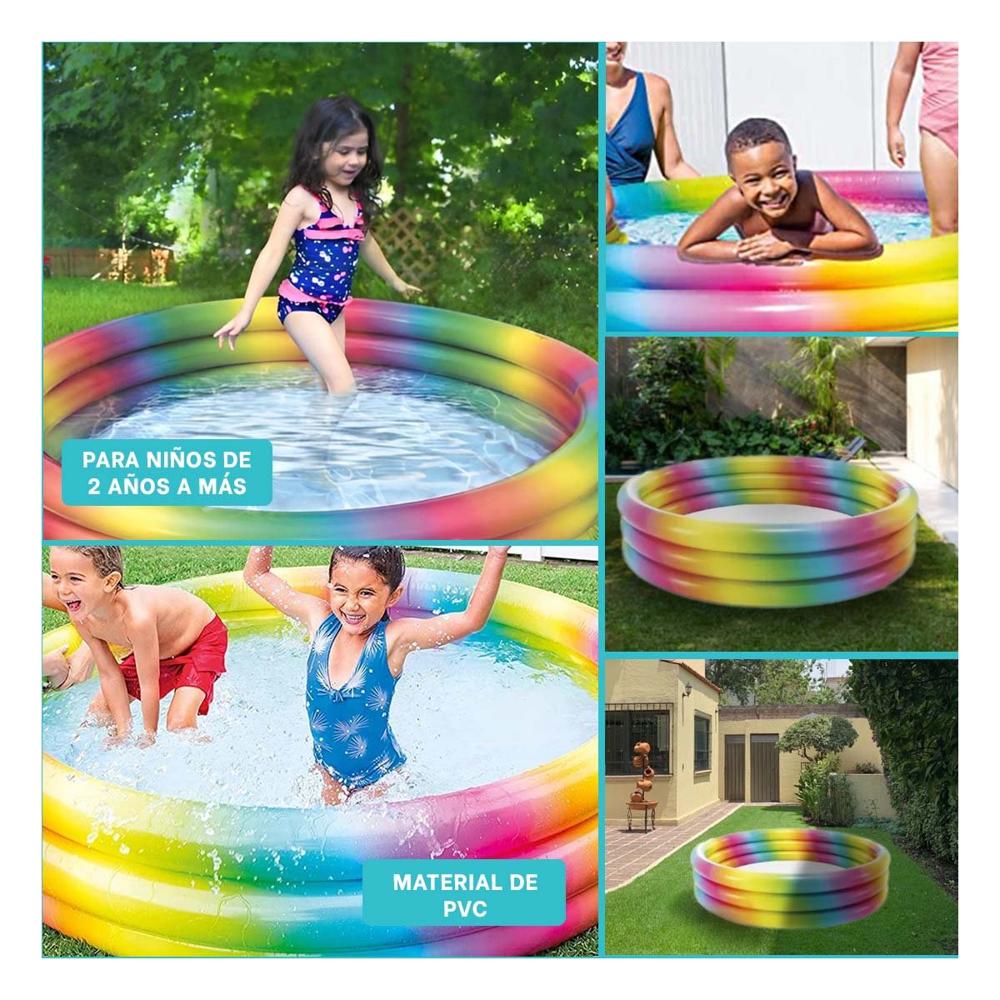 Alberca de Colores 147 x 33 cm Inflable para Uso Diario en Casa Y+Post It