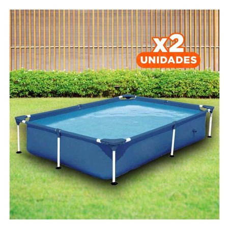 Pack2 Centro de Agua con Marco de Metal 221 x 150 x 43cm para Verano Y+Regalo Sticker