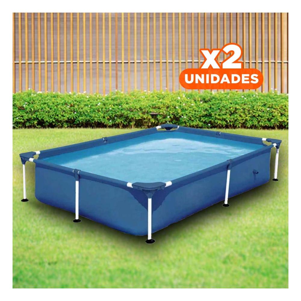 Pack2 Centro de Agua con Marco de Metal 221 x 150 x 43cm para Verano Y+Regalo Sticker