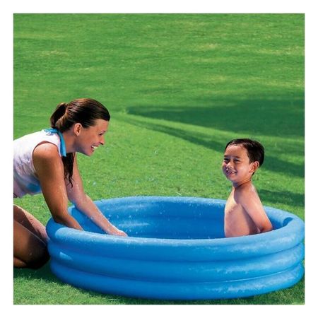 Piscina Azul  Infantil 114 x 25 cm para Jardin y Patio con Uso Familiar