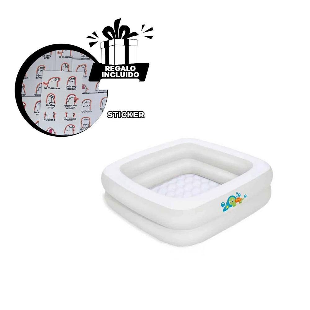 Piscina 86x86x25 CM Pequena para Uso Diario en Hogar durante Verano Y+Regalo Sticker