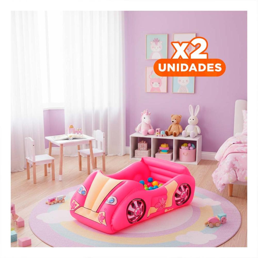 Pack2 Zona Infantil de Bolas 119x79x51 cm Hinchable Coche de Carrera Ninos Y+Regalo Sticker