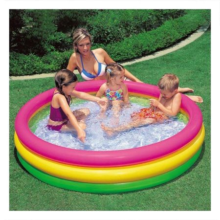 Area Infantil Arcoiris Inflable con 147 x 33 cm para Diversion en Verano Y+Ligas Regalo