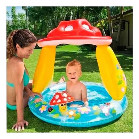 Bano Honguito Inflable para Hogar Patio y Juegos Refrescantes en Dias Calurosos Y+Ligas Regalo